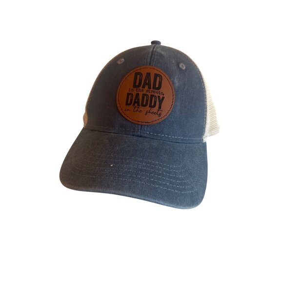 Sport-Smart Trucker Cap Blue & Beige Mesh Dad In The Streets Daddy In The Sheets - Picture 1 of 5